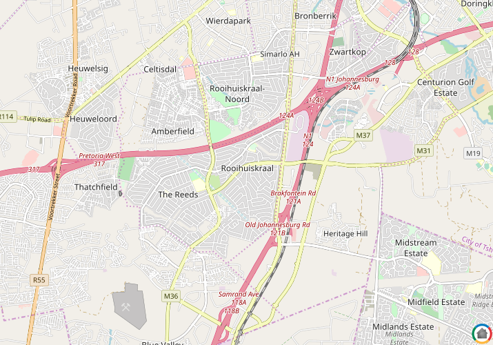 Map location of Rooihuiskraal